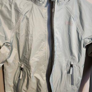REI Coop Rainier Youth Rain Jacket Blue/Green Size M 10-12